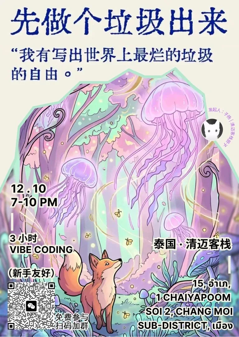 “先搓个垃圾出来”｜vibe coding实操工作坊（小白友好）